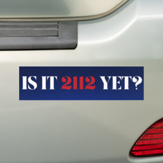 Ist es schon 2112? Blauer und roter Autoaufkleber