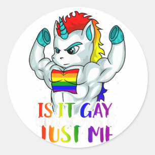 Ist es schwul hier oder ist es nur ich Gay Pride U Runder Aufkleber