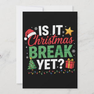 Ist es Weihnachtsferien schon Lehrer Santa Hut Xma Einladung
