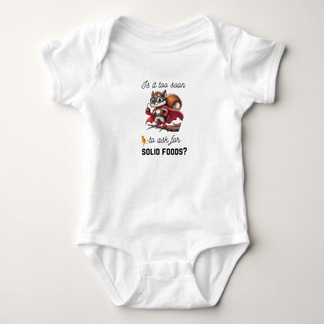 Ist es zu früh, um für feste Lebensmittel fragen? Baby Strampler (Vorderseite)