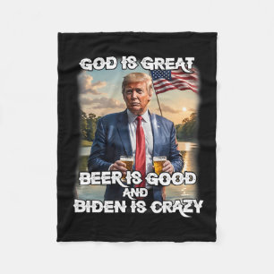 Ist groß Bier ist gut und Biden ist verrückt funny Fleecedecke