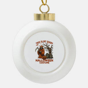 Ist Gruseliges Halloween-Kostüm Orange Reaper Kürb Keramik Kugel-Ornament