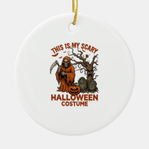 Ist Gruseliges Halloween-Kostüm Orange Reaper Kürb Keramik Ornament