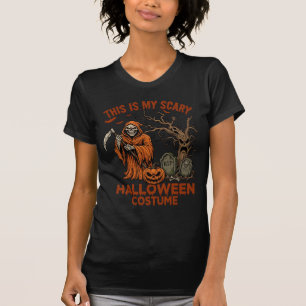 Ist Gruseliges Halloween-Kostüm Orange Reaper Kürb T-Shirt