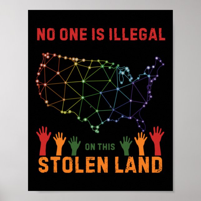 ist in diesem gestohlenen Land-Aufkleber illegal Poster (Vorne)