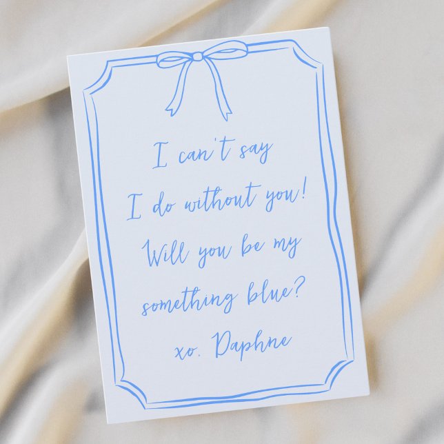 Ist mein etwas Blau? Bow Bridesmaid Vorschlag Einladung (The perfect way to propose to your something blue crew or bridesmaids!)