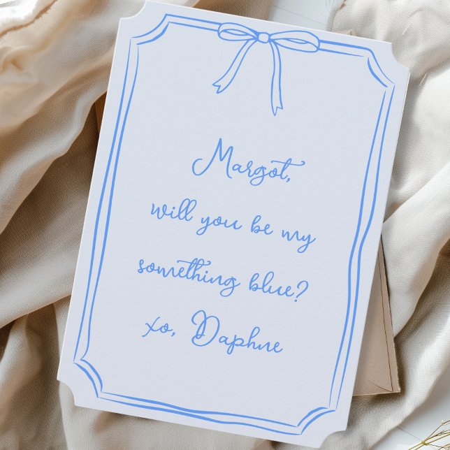 Ist mein etwas Blau? Bow Bridesmaid Vorschlag Einladung (Von Creator hochgeladen)