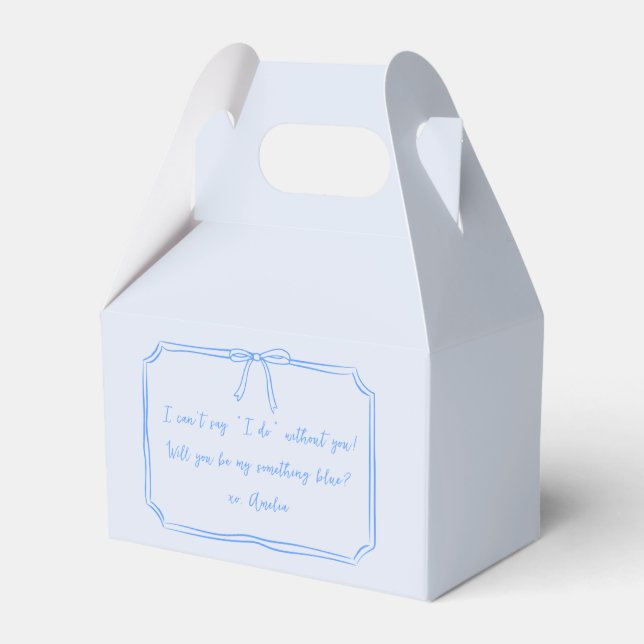Ist mein etwas Blau? Bow Bridesmaid Vorschlag Geschenkschachtel (Vorderseite)