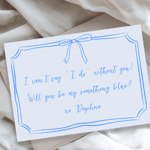 Ist mein etwas Blau? Bow Bridesmaid Vorschlagskart Dankeskarte