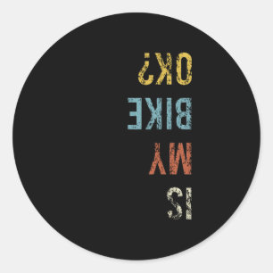 Ist mein Fahrrad OK Retro Cyclist Crash? Runder Aufkleber