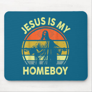 Ist mein Jesus ein Heimkehrer Retro Christlich Rel Mousepad