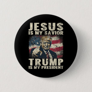 Ist mein Retter Trump mein Präsident 2024 Amerikan Button