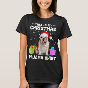 Ist mein Weihnachts-Bulldog-Hund Pajama-Welpe L T-Shirt
