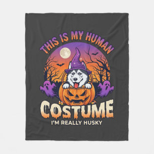 Ist menschliche Kostüm-Husky-Kürbis-Halloween-Geis Fleecedecke