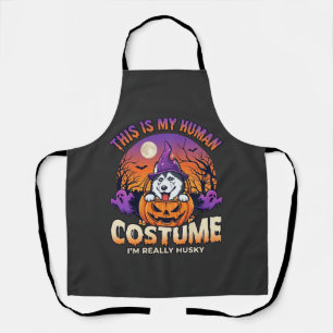 Ist menschliche Kostüm-Husky-Kürbis-Halloween-Geis Schürze