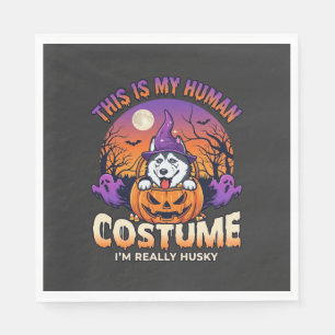 Ist menschliche Kostüm Husky-Kürbis Halloween-Geis Serviette