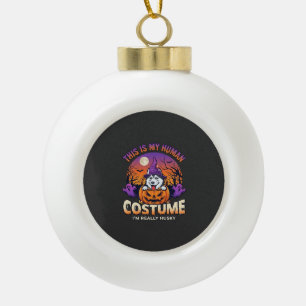 Ist menschliches Kostüm Husky-Kürbis-Halloween-Gei Keramik Kugel-Ornament