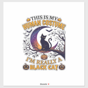 Ist menschliches Kostüm schwarze Katze Halloween M Aufkleber