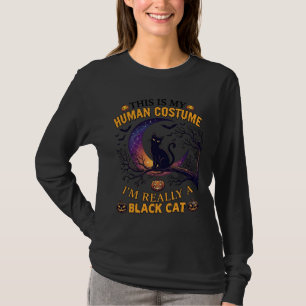 Ist menschliches Kostüm schwarze Katze Halloween M T-Shirt