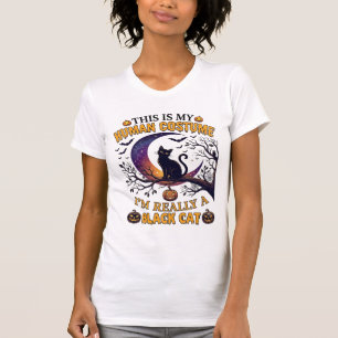 Ist menschliches Kostüm schwarze Katze Halloween M T-Shirt