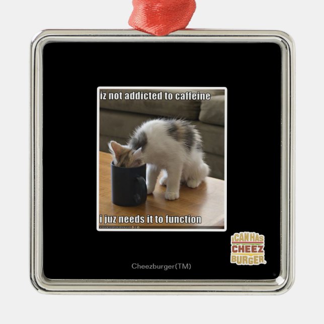 ist nicht koffeinabhängig silbernes ornament (Vorne)