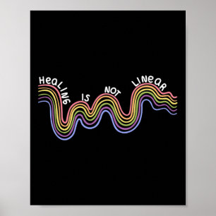 Ist nicht linear psychische Gesundheit Bewusstsein Poster