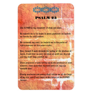 Ist roter Beschaffenheits-Bronzelord des Psalm-23 Magnet