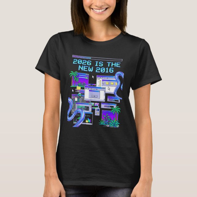 Ist Shirt 2016 Vaporwave Pixel Computer Ästhetik (Vorderseite)