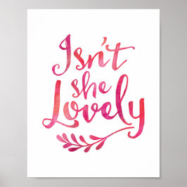 Ist sie nicht ein hübsches rosa Aquarell-Poster? Poster
