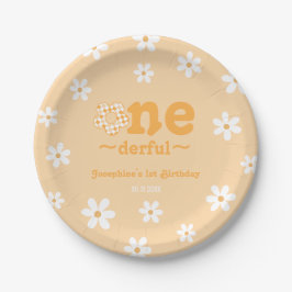 Ist sie nicht eintönig Retro Groovy Floral Geburts Pappteller