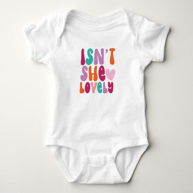 Ist sie nicht lieblich Boho Retro Typografie Baby  Baby Strampler (Vorderseite)