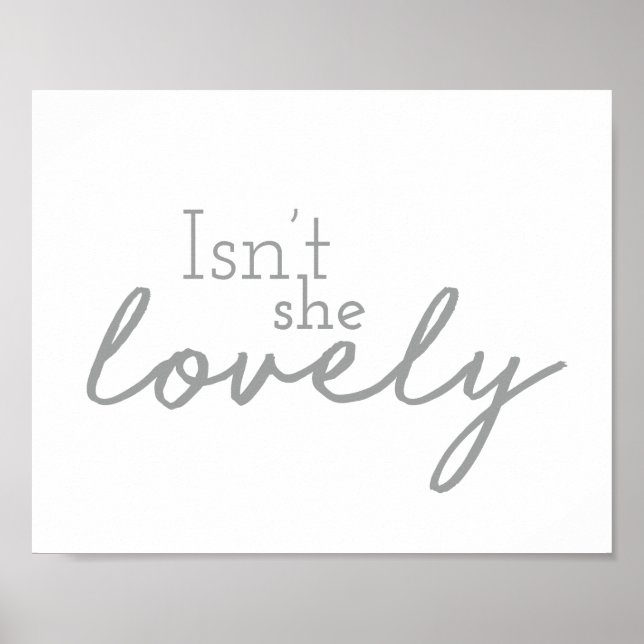 Ist sie nicht lieblich Gezeichnet Schriftart Kinde Poster (Vorne)