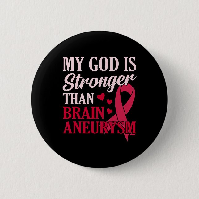 Ist stärker als Gehirnaneurysma Awareness Month Gr Button (Vorderseite)