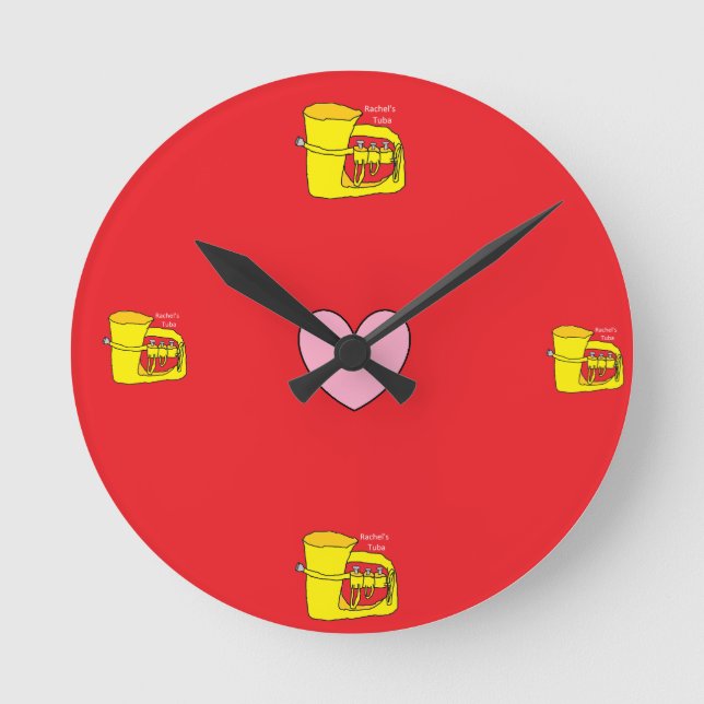 Ist Tuba-Zeit beispiellos Runde Wanduhr (Vorderseite)