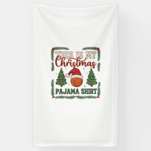 Ist Weihnachten Pyjama Basketball Santa Hut Bäume Banner