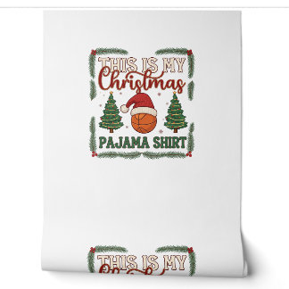 Ist Weihnachten Pyjama Basketball Santa Hut Bäume Tapete