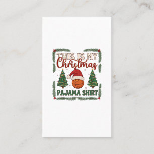 Ist Weihnachten Pyjama Basketball Santa Hut Bäume Visitenkarte