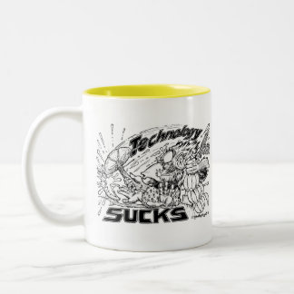ist zum Kotzen Affe der Technologie Zweifarbige Tasse