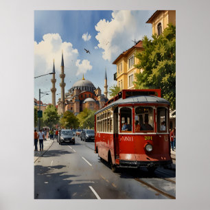 Istanbul Aquarellkunst Poster