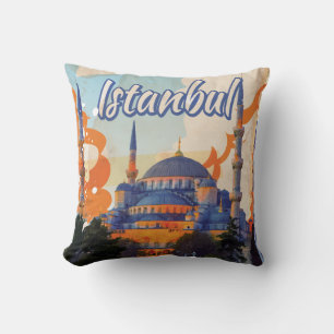 Istanbul Aya Sophia Moschee Vintage Reiseplakat Kissen