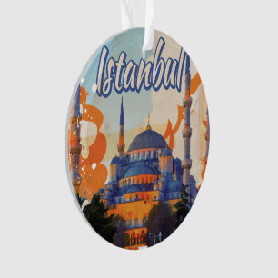 Istanbul Aya Sophia Moschee Vintage-Reiseposter Ornament