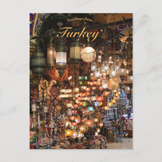Istanbul Bazaar in der Türkei Postkarte (Vorderseite)