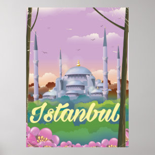 Istanbul Blaue Moschee Reiseplakat Poster