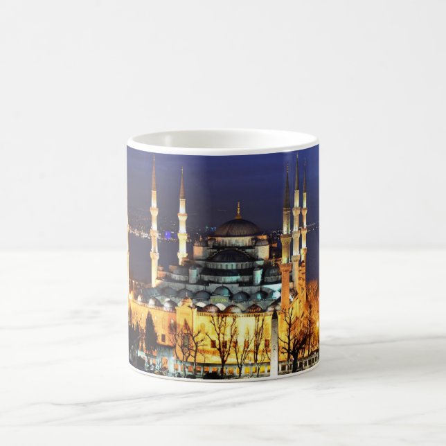Istanbul Blue Mosque Night Scenery Premium Travel Kaffeetasse (Mittel)