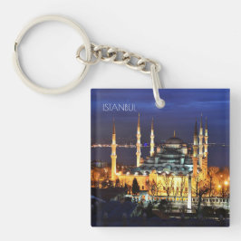 Istanbul Blue Mosque Night Scenery Premium Travel Schlüsselanhänger