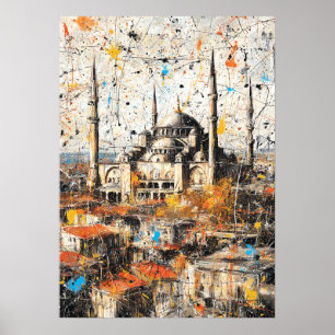 Istanbul Hagia Sophia Abstrakte Tropfmalerei Poster