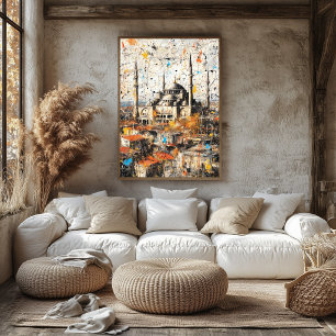 Istanbul Hagia Sophia Abstrakte Tropfmalerei Poster