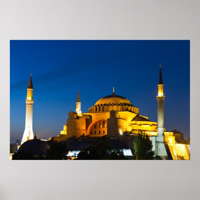 Istanbul - Hagia Sophia at twilight Poster (Vorne)