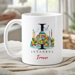 Istanbul Monogramm Buchstabe I Personalisiertes Ge Kaffeetasse