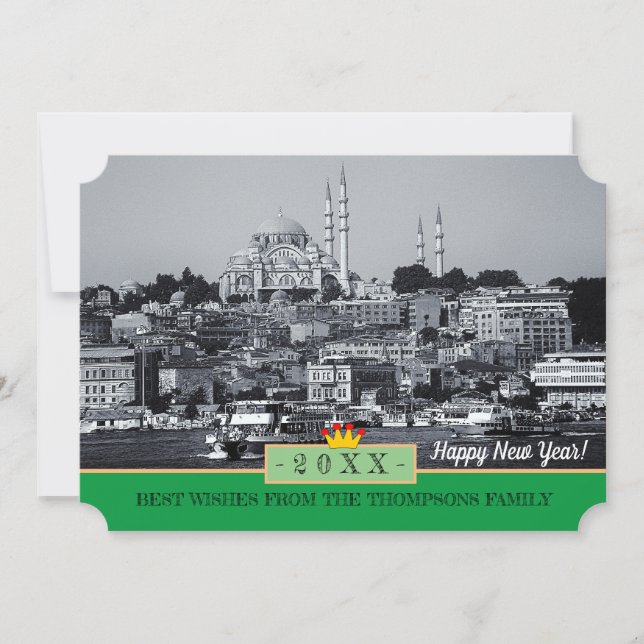 Istanbul Panorama & Bonne année ! Carte /20XX (Devant)